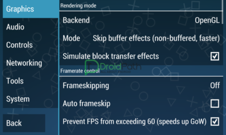 setting emulator ppsspp rendering mode