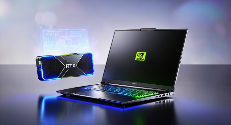 Laptop gaming Colorful EVOL P15 dengan RTX 50 Series, desain sleek dengan RGB keyboard dan efek hologram futuristik