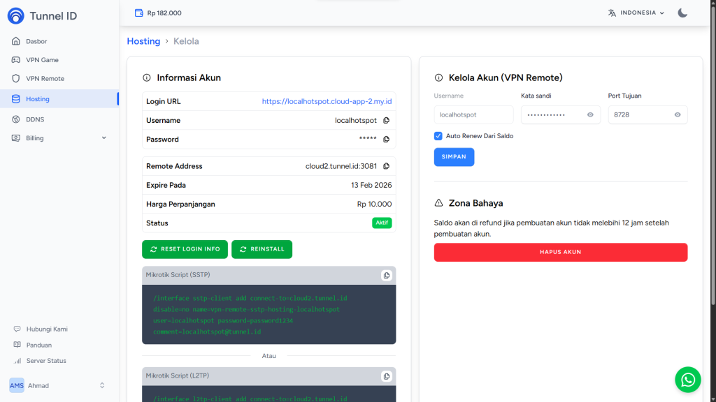 tunnelid kelola mikhmon online untuk ros v6 dan v7